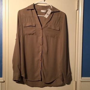 NWT New York & Company Tan Blouse Size S